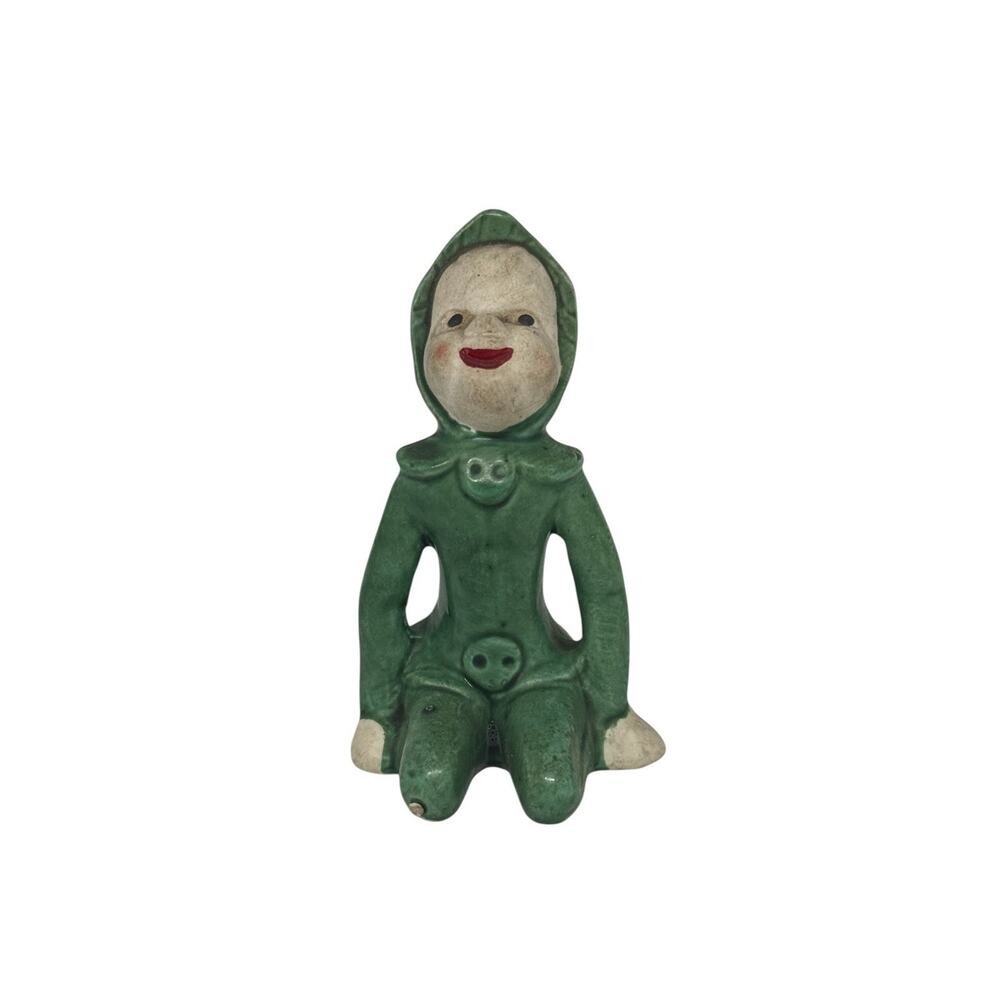 1950’s Millesan Drews Green Kneeling Pixie Elf Figurine Christmas Collectible